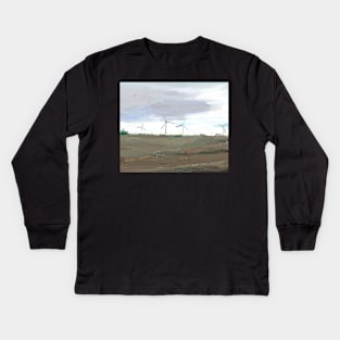 Wind Turbine Kids Long Sleeve T-Shirt